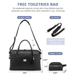 LOVEVOOK leather Travel & Sports Large Duffel Bags carry on Weekender Luggage travel Bags Zipper Bags With Shoes Compartment