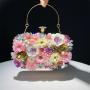 ZR621 Woman Evening Bag Daily Life Girl Chain Square Single Shoulder Crossbody Bag Bride Flower Wedding Party Dinner Bag Handbag