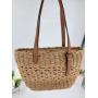 2024 Single Shoulder Women Holiday Beach Straw Bag Tote Bag Portable Vegetable Basket Fashion Large Capacity Woven Bag