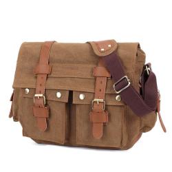 XL107 Imported Vintage Men's Shoulder Bag Business Person Retro Large Capacity Handbag Wear-resistant  Messenger Bag