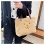 Custom going out Tote bag plush smiley shape hand decoration zipper one shoulder niche design plus logo