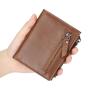 RFID Anti-Theft Man Casual Short Wallet Vintage Slim leather wallet for men credit card holder multi-function wallet with zipper
