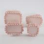 Personalized Girls Cute Makeup Organizer Zipper Pouch Gingham Plaid Checked Cosmetic Bag Women Ruffle Makeup Bag