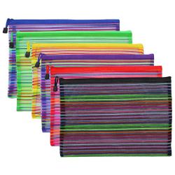 Gelory Zipper Mesh Pouch Document Bag Zipper File bags Storage Pouch Pencil Cases