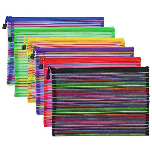 Gelory Zipper Mesh Pouch Document Bag Zipper File bags Storage Pouch Pencil Cases