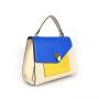 2021 Stylish Stitching Color Custom Genuine Leather Shoulder Bag Creative Design Vegan Leather Handbag