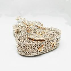 2024 Custom Crystal Evening Shoulder Violin Bag For Women Boutique Jewelry Clutch