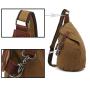 Wholesale 2024 waterproof oil wax canvas chest bag men chest sling bag travel crossbody high quality top layer cowhide chest bag