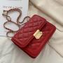 Fashion New 2023 Leisure Women's Bag Trend Lingge Chain Pu Versatile High-grade Small Square Bag Foreign Style Messenger Bag