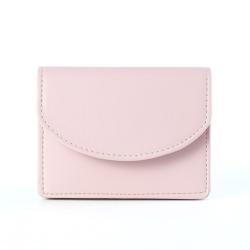 HR580 New Women's Wallet PU Leather Short Solid Color Card Holder Bag Women's Small Simple Lightweight Girl's Coin Wallet Purse
