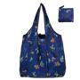 High Quality Floral Print Folding Tote Bag Large Capacity Reusable 190T Polyester Foldable Grocery Shopping Bag