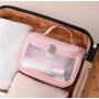 ZR474 Makeup Bag PVC TPU Small Portable Semi Transparent Frosting Cosmetic Storage Bag Makeup Cosmetics Mini Wash Bag Travel