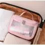 ZR474 Makeup Bag PVC TPU Small Portable Semi Transparent Frosting Cosmetic Storage Bag Makeup Cosmetics Mini Wash Bag Travel