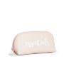 Custom Travel Makeup Bag for Women Portable Organizer Waterproof Purse with Gold Zipper Pink PU Leather Cosmetics Bag