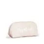 Custom Travel Makeup Bag for Women Portable Organizer Waterproof Purse with Gold Zipper Pink PU Leather Cosmetics Bag
