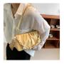 Small Design New Style Europe America Fashion Woman's Bag  Summer Chain Pu Leather Underarm Bag Popular High Sense Pleated Bag