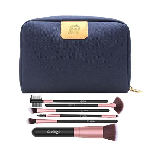 Small canvas makeup bag organizer case oem custom logo cosmetic travel brush make up bags