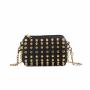 Fashion Willow Nail 2023 New Mini Head Bag Personality Chain High Texture Women's Bag Fashion Pu Zipper One Shoulder Bucket Bag