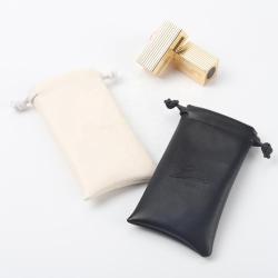Custom Emboss Logo Leather Gift Jewelry Lipstick Pouch Drawstring Sunglasses Leather Bag