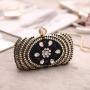 Fashion champagne chain shoulder party handbag pearl evening clutch bag beaded bags for women