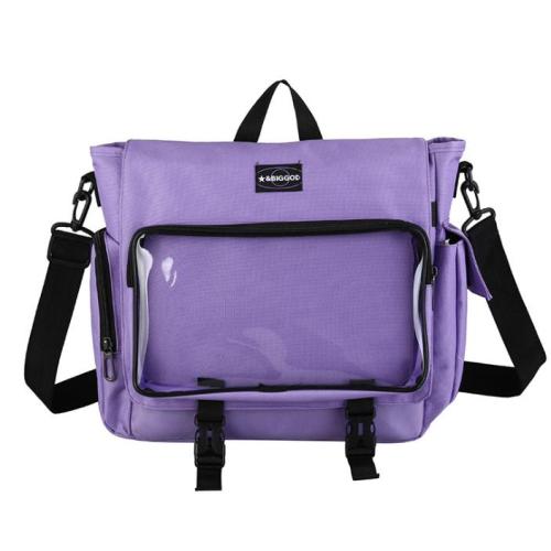 2020 Hot sale canvas school Ita backpack fashion ita backpack with clear pocket clear custom ita bag