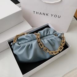 Thick Chain Handbag Pu Leather Fold Shoulder Bags Designer Dumpling Bag Women Crossbody Messenger Cloud Chain Bag