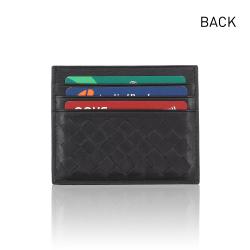 Classics Weave Leather Card Holder RFID Slim Plaited Woven Leather Credit Card Holder Wallet