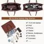 LOVEVOOK OEM custom fashion luxury high quality leather women laptop tote bag for work 15.6 inches business work office handbags