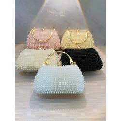 Gorgeous women clutch bags pearl dinner dress evening bag clutch purse with metal handle dinner handbags for women