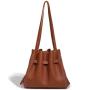 2024 new arrival Soft Leather PU Leather Shopping drawstring Bucket Bag
