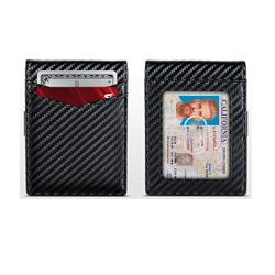 RFID Mens Carbon Fiber Wallet Slim Carbon Fiber Money Clip Wallet