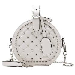 Lady Handbags Leather Sling Bags For Women Chain Round Diamond Check Rivet Women Luxury Bags Manufacturer Designer Women Bags