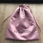 Thick Rose Pink Satin Drawstring Pouch Matt Satin Gift Packaging Pouch