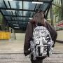 ZR916 New Backpack Fashion High Capacity Unisex Computer Laptop Bag Nylon High School Students Letter Backpack Sport Schoolbag