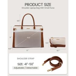 LOVEVOOK custom ladies and girls leather work bags for women Office Handbag large Purse Business 15.6 17in laptop tote Briefcase