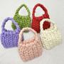 Custom colors Winter Thick Icelandic Wool Diy Chunky Yarn Tote Women's Hand Knitted Crochet Handbag Bag