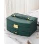 Wholesale high grade PU leather custom jewelry box packaging three layer double drawer multi grid storage box