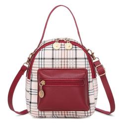 KBW522 Double Zipper Backpack Ladies Backpack Wholesale Girls Schoolbag PU Fashion Style Mini Double Shoulder Bag