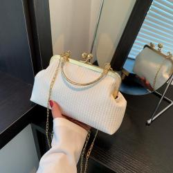 HR056 New Trend Women Evening Party Clutch Bags PU Shell Shaped Lock Catch Open Bags Luxury Weddings Retro Banquet Handbag