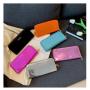 HR547 Women's Wallet With Long Zipper PU Leather New Painted Contrast Long Leisure Handheld Money Clip Wallet Envelope Purse