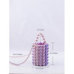 2024 low  price fast shipping Handmade Acrylic resin beaded evening Large Pearl Handbags ladies clutch hand bags with pearls