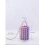 2024 low  price fast shipping Handmade Acrylic resin beaded evening Large Pearl Handbags ladies clutch hand bags with pearls