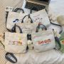 2023 Cartoon Animal Pattern Canvas Tote Bag Plain Shoulder Canvas Bag Folding Ladies Hand Bags