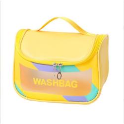 KBW319 Hot Wholesale PU Waterproof Transparent Cosmetic Toiletries Bag Portable Large Capacity Splicing Storage Bag
