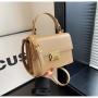 Trend women small square bag ladies purse and handbags brown leather shoulder crossbody bag handbags for women