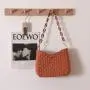 Summer women's bag new single shoulder solid color woven bag wholesale beach vacation bags women handbags ladies