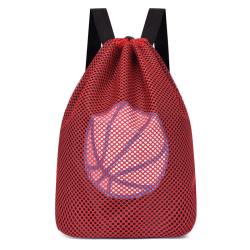 HR152 Trendy Casual Drawstring Basketball Storage Training Backpack Oxford Fitness Students Football Bag Mesh Pocket Shoe Bag