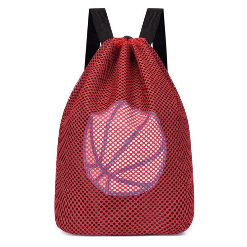 HR152 Trendy Casual Drawstring Basketball Storage Training Backpack Oxford Fitness Students Football Bag Mesh Pocket Shoe Bag
