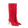 bottes femme Ladies Latest Autumn Winter Knee Boots Pointy Toe Slip On Stylish Long Boots Women Genuine Suede Knee High Boots
