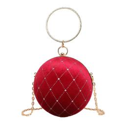 HR336 New Party Dinner Cross Shoulder Chain Handbag Round Ball Banquet Bag Bright Diamond Light Luxury Fashion Women's Bag